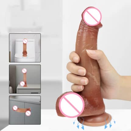 Thrusting Liquid Silicone Dildo Vibrator