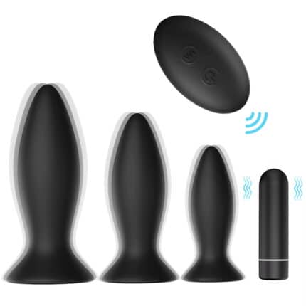 3 Pcs Remote Control Butt Plug