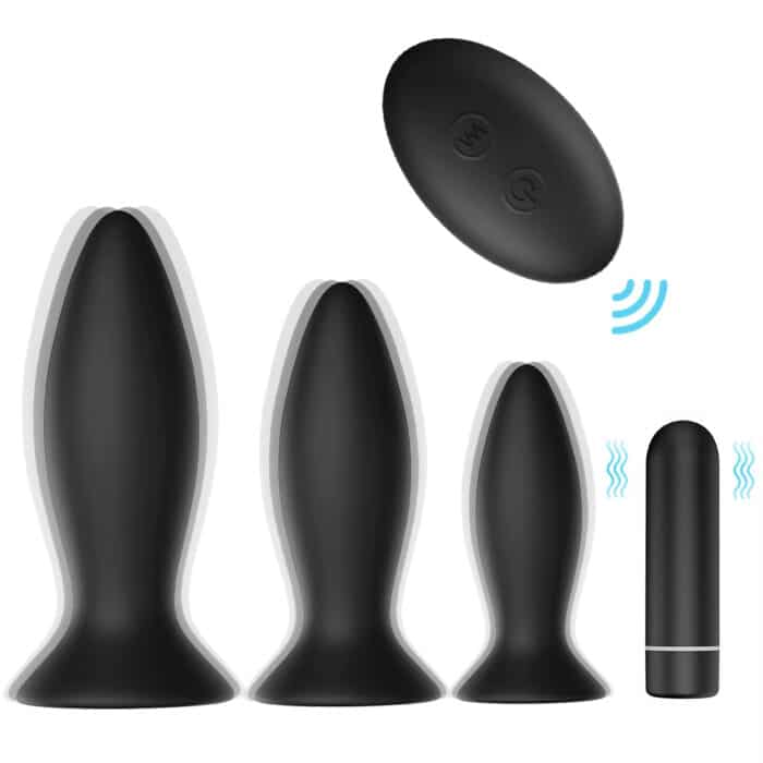 3 Pcs Remote Control Butt Plug