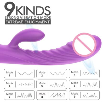 Rechargeable Rabbit Vibrator High Quality Purple G-Spot Dildo Sex Toy