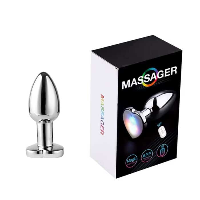 LED Anal Beads Vibrator – Luminous Remote Control APP Metal Butt Plug Prostate Massager Sex Toy