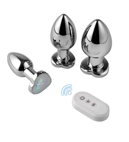 Metal Anal Beads Vibrator LED Luminous Butt Plug for Men & Women