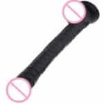 Jumbo Thick Black Dildo Real Feel, Long Shaft, Strong Suction Base