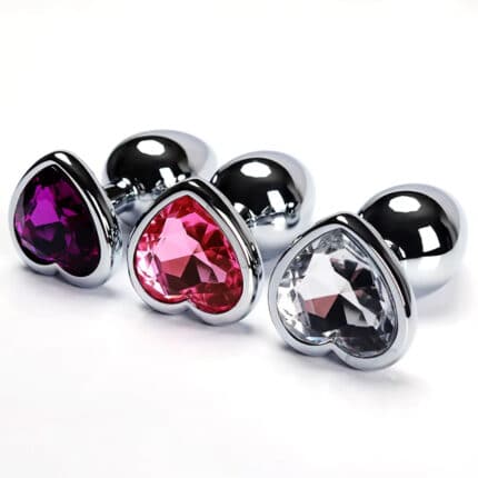 5 Sizes Stainless Steel Heart Jewel Anal Plug Sex Toy