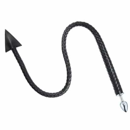 Double Ended Triangle Devil Tail Anal Plug with Whip