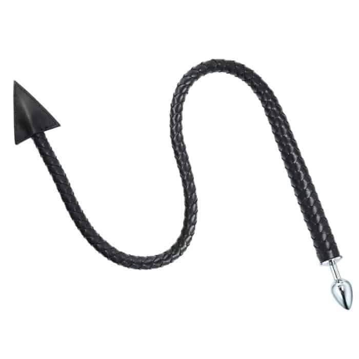 Double Ended Triangle Devil Tail Anal Plug with Whip