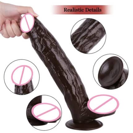 Soft Black Silicone Strap-On Dildo Wearable Harness for Couples
