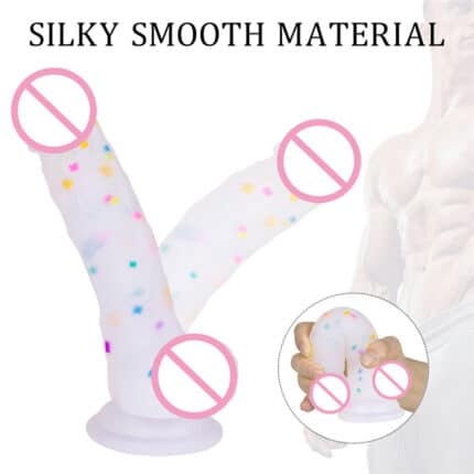 Clear Jelly 7 Inch Dildo Realistic Transparent Design with Suction Cup
