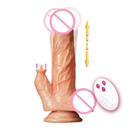 Telescopic High Quality Dildo Vibrator with Licking & Remote – 21.5cm