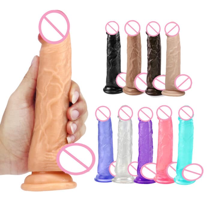 Large Realistic Dildo – High Quality Soft PVC, 10 Color Options, Big Size Artificial Penis for Women