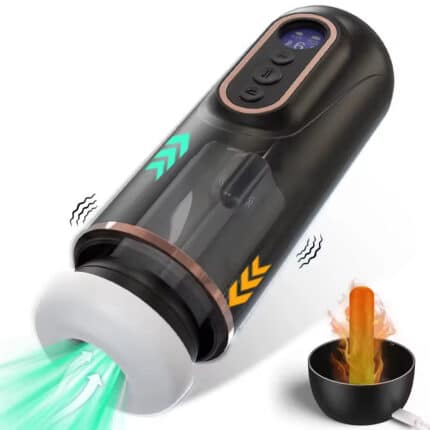 LED Display Electric Male Masturbator Hot Sale Heated, Thrusting & Sucking Pleasure Cup