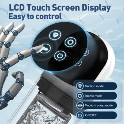 Advanced Male Masturbation Toy – IPX7 Waterproof, LCD Display, Suction & Rotating Thrust