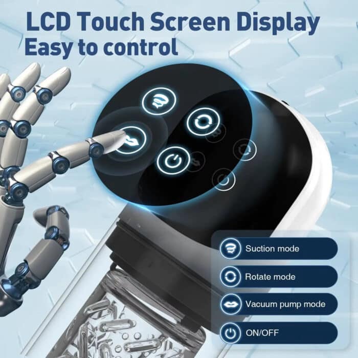 Advanced Male Masturbation Toy – IPX7 Waterproof, LCD Display, Suction & Rotating Thrust