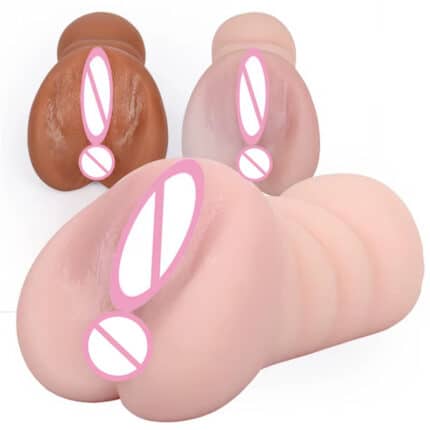 3D Textured Male Masturbator – Dual Entry Vagina & Anal Pocket Pussy Toy