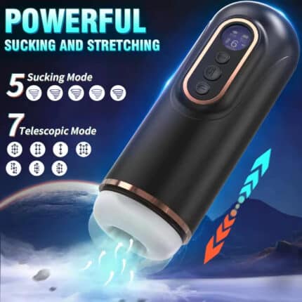 Thrusting & Sucking Masturbator for Men – Heated Electric Sex Toy with LED Display