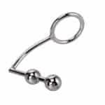 Stainless Steel Penis Ring & Anal Hook – Metal Beads Butt Plug