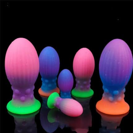 Silicone Anal Plug – Colorful Luminous Realistic Dildo