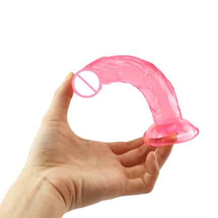 Transparent Pink Realistic Dildo