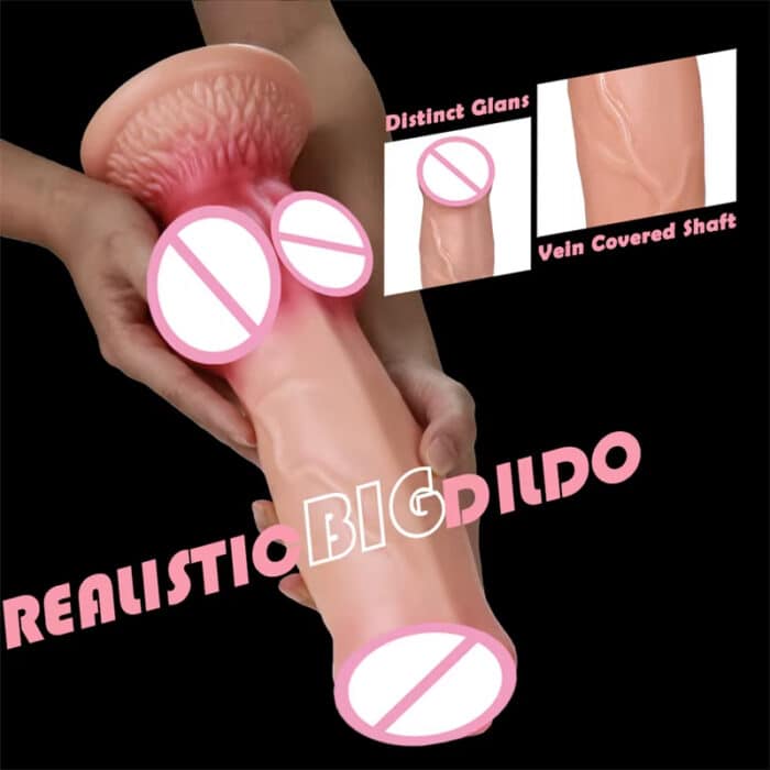 Big Dog Dildo Realistic Animal Cock with Suction Cup, 5 Size Options for Women