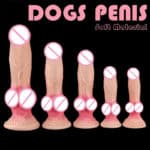Extra Large Realistic Dog Dildo Girthy Suction Cup Animal Sex Toy for Women