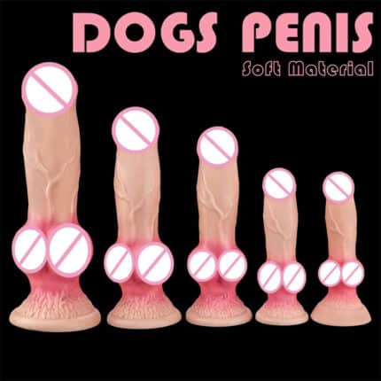 Extra Large Realistic Dog Dildo Girthy Suction Cup Animal Sex Toy for Women