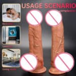 Real Feel Fat Silicone Dildo 20cm with Strong Suction Cup, Glitter & Glow Versions