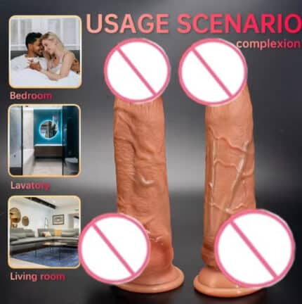 Real Feel Fat Silicone Dildo 20cm with Strong Suction Cup, Glitter & Glow Versions