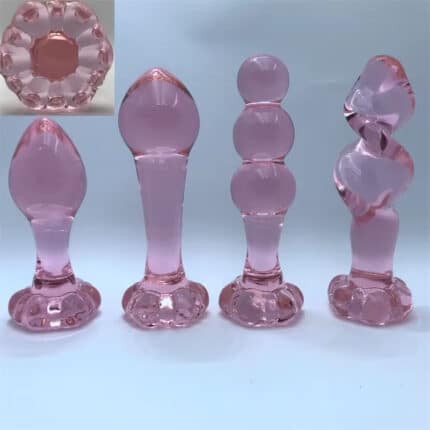 High Quality Rose Flower Glass Anal Plug