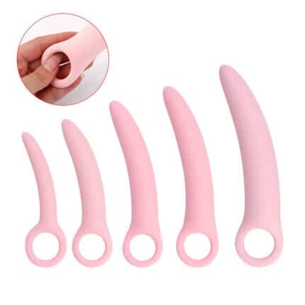 5-Piece Silicone Anal Training Set – Crescent Shaped Butt Plug Dilator Kit Pelvic Floor Sex Toy