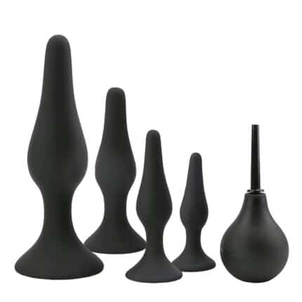 4/5 Pcs Silicone Suction Cup Butt Plug Set