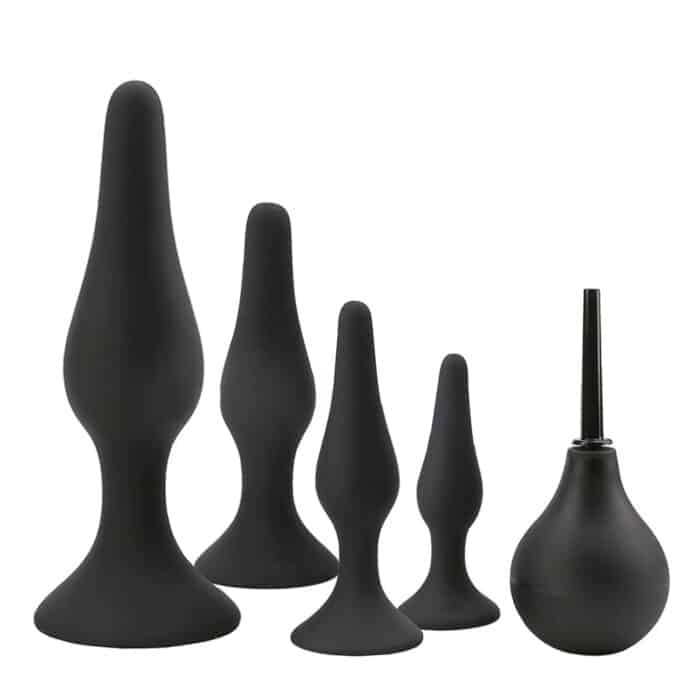 4/5 Pcs Silicone Suction Cup Butt Plug Set