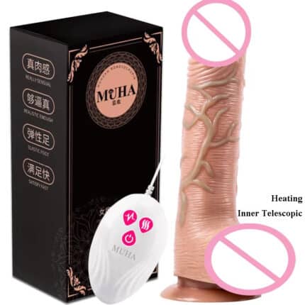 Multifunction Dildo Vibrator – Telescopic, Heating, Remote Control for Women