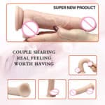 Big Glans Realistic Dildo Thick Skin Tone Toy for Men & Women