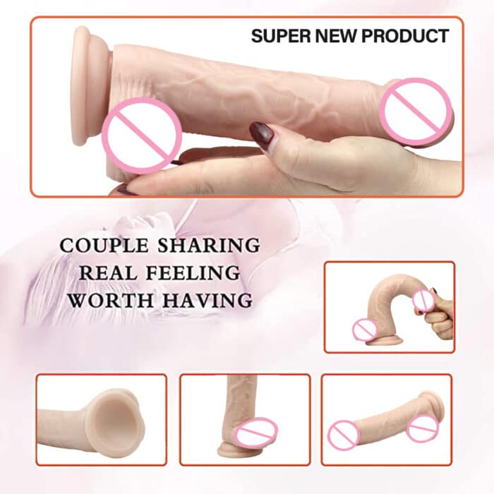 Big Glans Realistic Dildo Thick Skin Tone Toy for Men & Women
