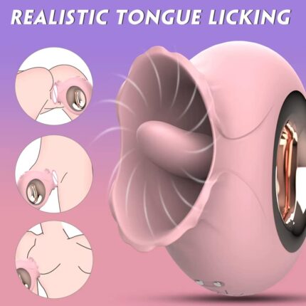 High Quality Rose Vibrator Tongue Licking Clitoral & Vaginal Pleasure Toy
