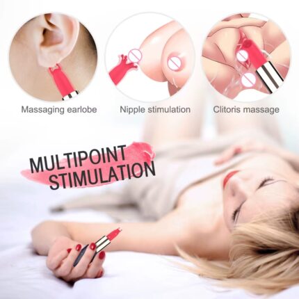 Multi-Head Lipstick Vibrator Female Pocket Vibrator for Clit & Nipple Play