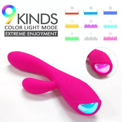 Dual Motor Rabbit Vibrator 9 Vibration Modes G-Spot Toy for Women
