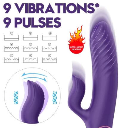 Rechargeable Heat Silicone Rabbit Vibrator G-Spot & Clit Stimulator