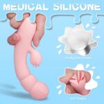 Medical Silicone G-Spot Vibrator Clitoris & Nipple Licking Massager for Women