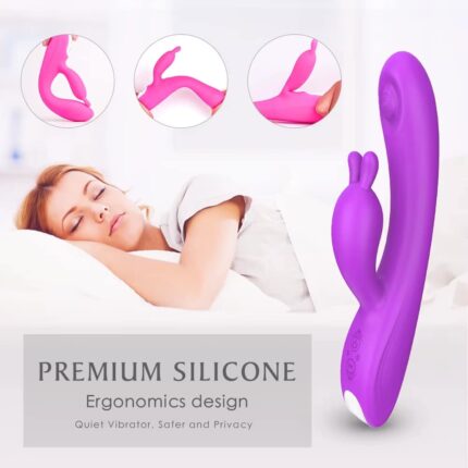 Powerful Rabbit Vibrator Dual Motor Vagina & Penis Dildo Toy