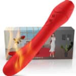 Heating Soft Rose Flower Stick Vibrator