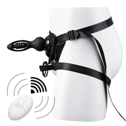 Remote Control Strap-On Anal Plug Vibrator Sex Toy