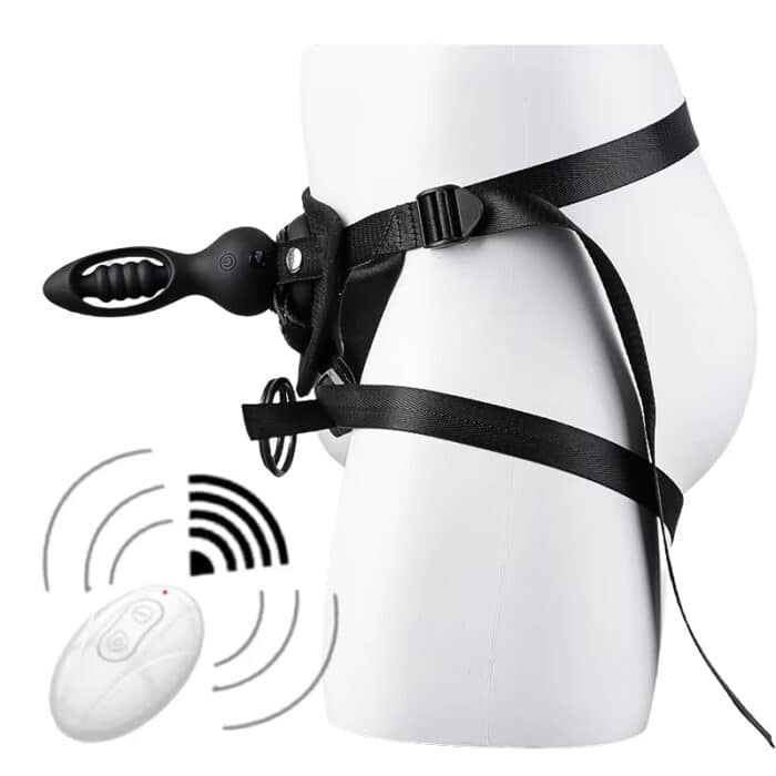 Remote Control Strap-On Anal Plug Vibrator Sex Toy