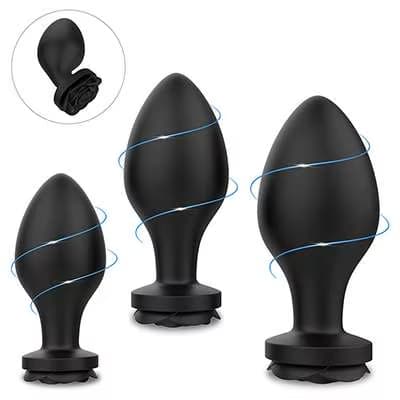 Hot Sale Silicone Rose Anal Plug Vibrator