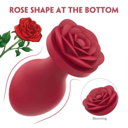 Rose Anal Plug Vibrator 9 Mode Silicone Butt Plug Sex Toy for Couples