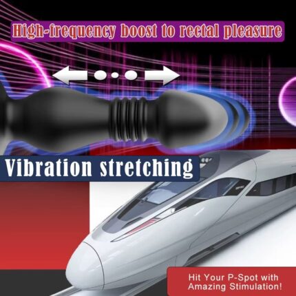 Telescoping Anal Plug Vibrator Remote Control 10 Mode Suction Cup Butt Plug