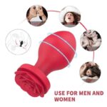 Thrusting Rose Anal Plug 9 Pattern Vibrating Butt Plug
