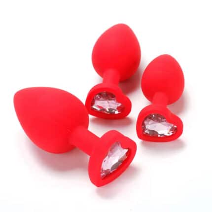 Silicone Anal Plug with Crystal Jewel