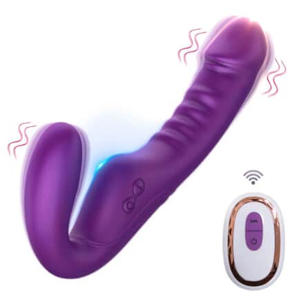 Remote Control 10-Frequency G-Spot Vibrator – Double-Head Dildo for Lesbian & Anal Sex Pleasure Toys