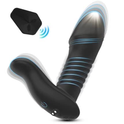 Full Silicone Thrusting Vibrating Butt Plug & Male Anal Vibrator – Remote-Controlled Sex Toy for Men